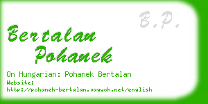 bertalan pohanek business card